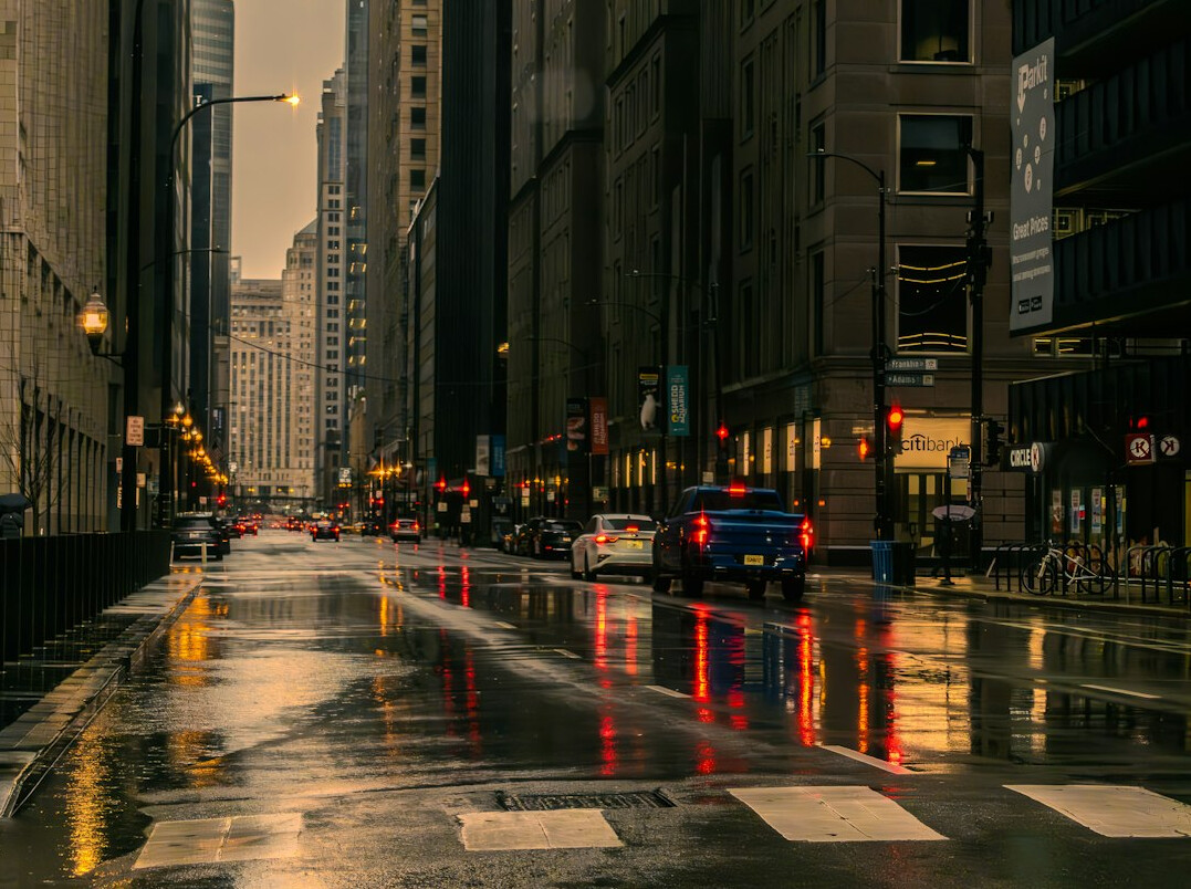 rainy night street